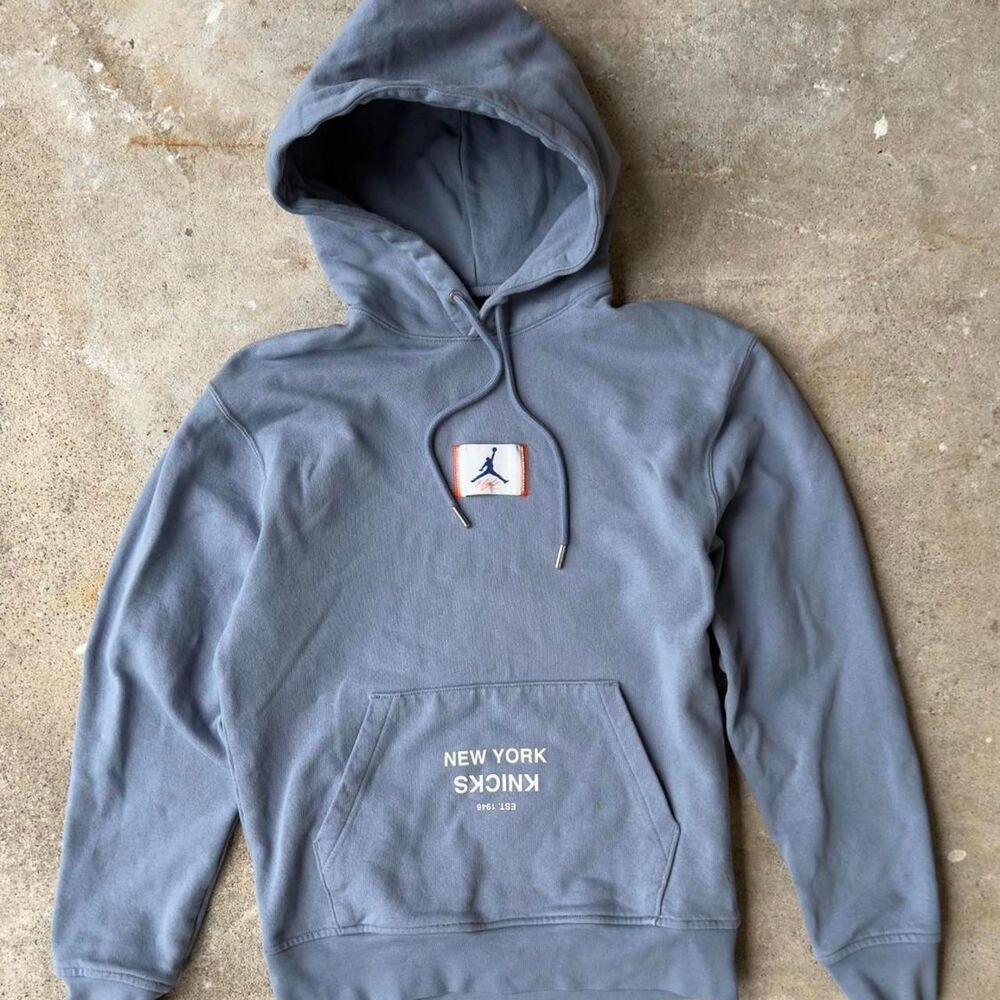 Jordan Men's Blue and Grey Hoodie